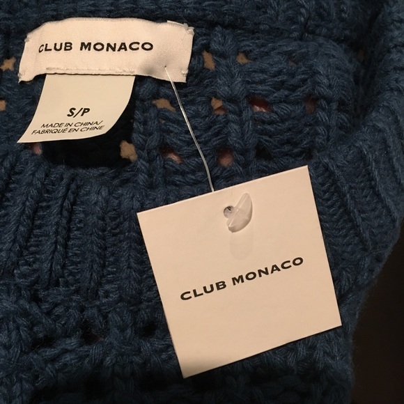 CLUB MONACO Wool Alpaca Blend Sweater Teal Blue Size S - Picture 5 of 6
